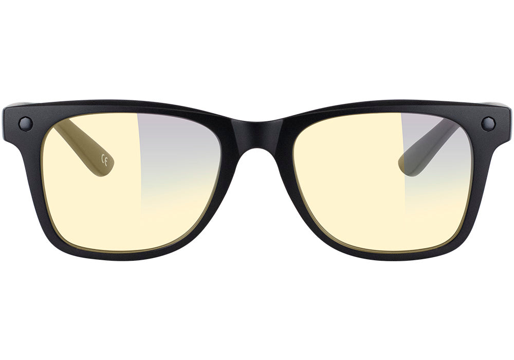 Harper Matte Black Blue Light Blocking Gaming Glasses Yellow Lens Front
