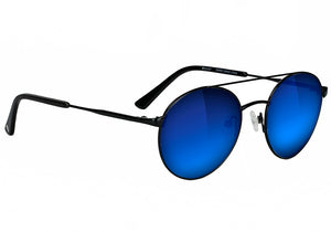 Sampson Black Blue Mirror Polarized Sunglasses