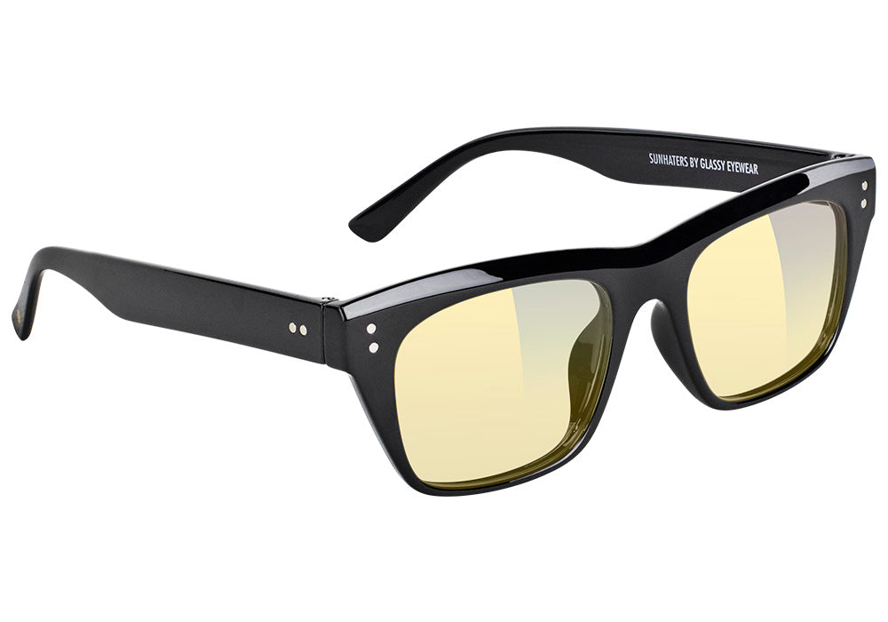 Santos Gamer blue light gaming glasses by Glassy Eyewear #Color_Black/Yellow