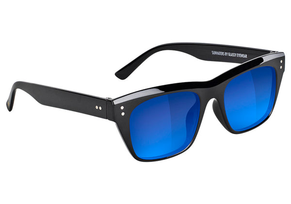 Santos Black Blue Lens Polarized Sunglasses