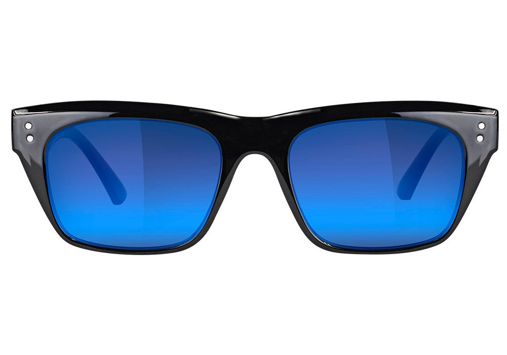 Santos Black Blue Lens Polarized Sunglasses Front