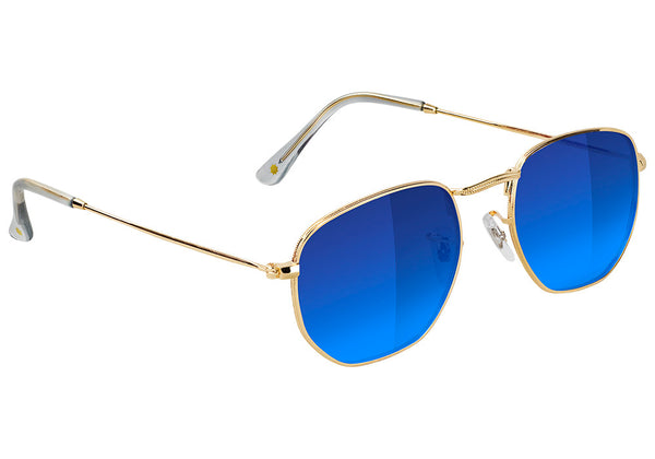 Turner Gold Blue Mirror Polarized Sunglasses