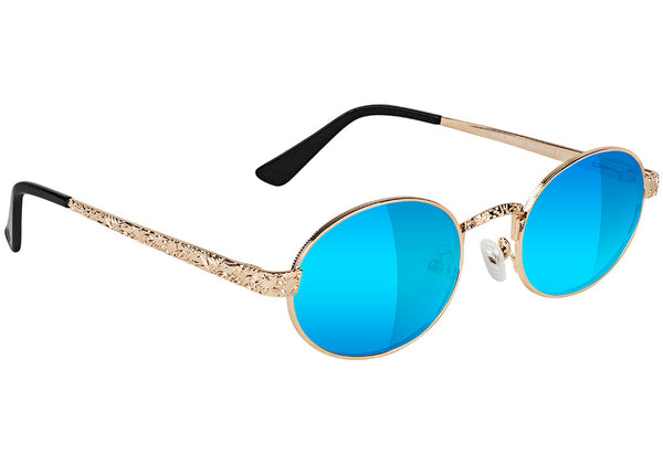 Zion Gold Blue Lens Polarized Sunglasses