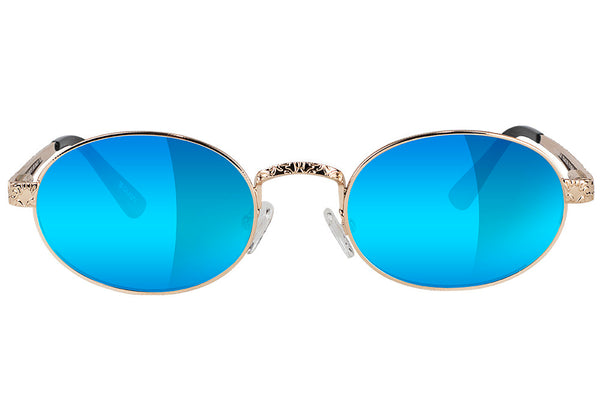 Zion Gold Blue Lens Polarized Sunglasses Front