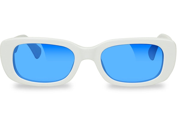 Darby White Blue Polarized Sunglasses Front