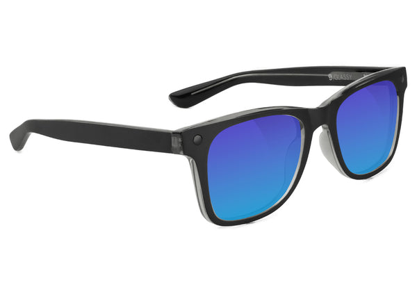 Harper Matte Blackout Blue Mirror Polarized Sunglasses