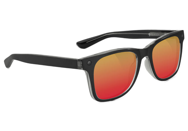 Harper Matte Blackout Red Mirror Polarized Sunglasses