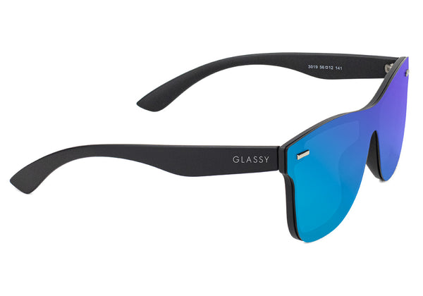 Leo Black Blue Mirror Polarized Sunglasses Side