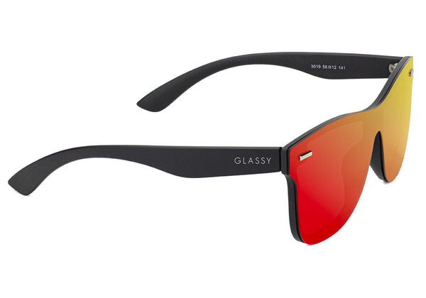 Leo Black Red Mirror Polarized Sunglasses Side