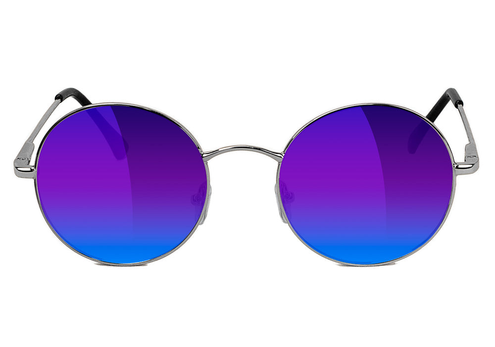 Mayfair Silver Blue Mirror Polarized Sunglasses Front