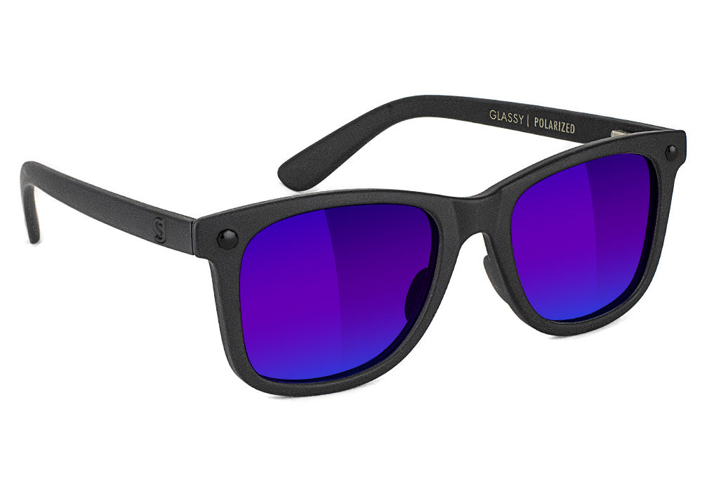 Mikemo Matte Blackout Blue Mirror Polarized Sunglasses