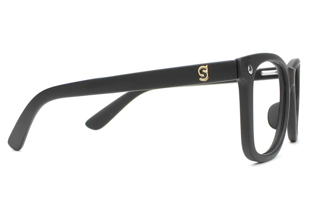 Mikemo Matte Black Wayfarer Prescription Glasses Side