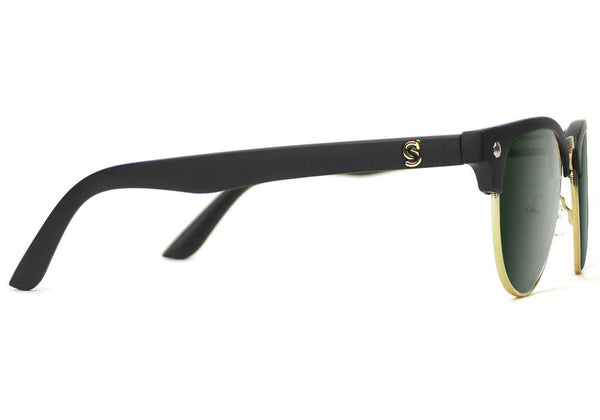 Morrison Black Gold Green Lens Polarized Sunglasses Side