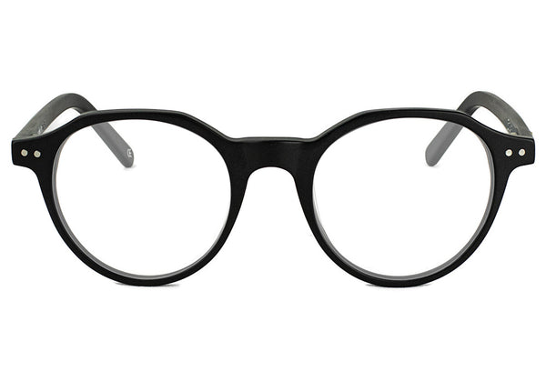 Olsen Matte Black Round Prescription Glasses Front