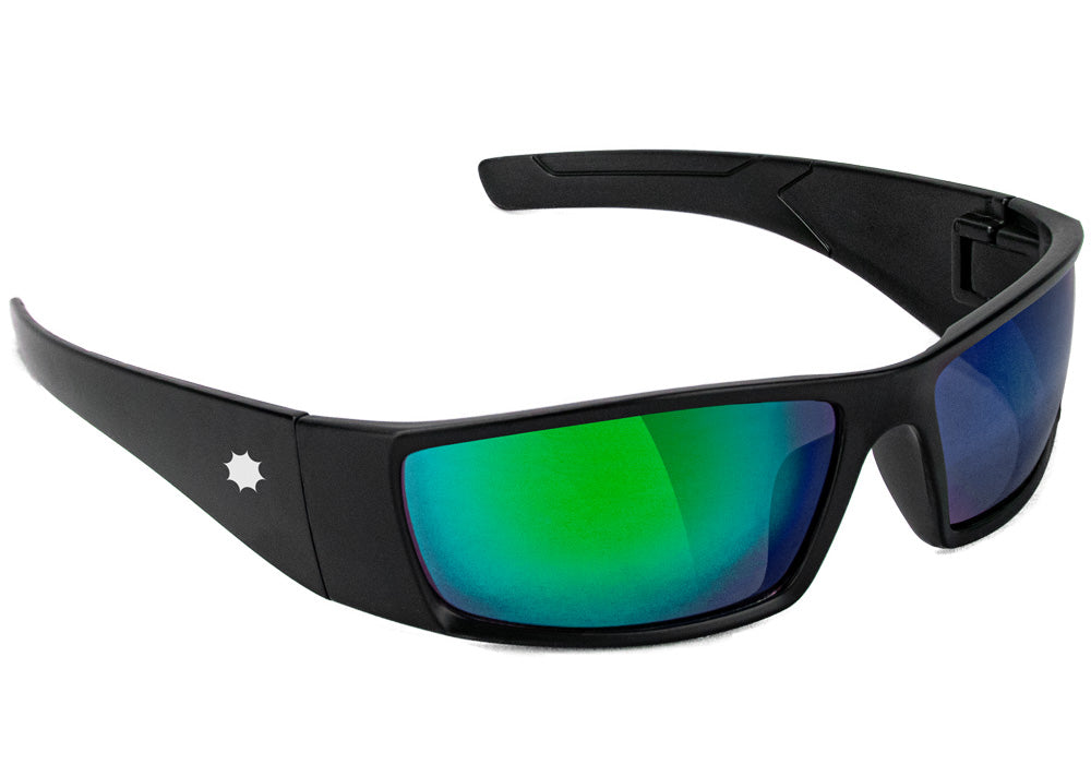 Peet Black Green Mirror Polarized Sunglasses