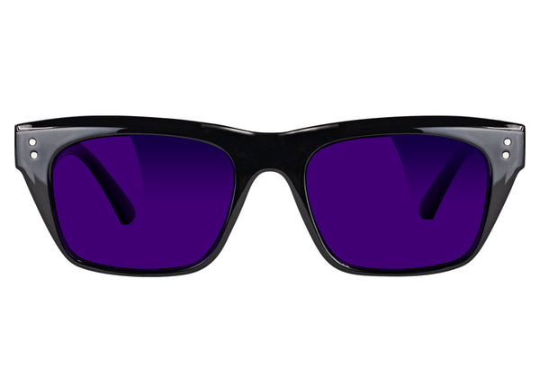 Santos Black Purple Lens Polarized Sunglasses Front