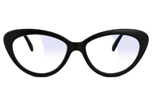 Selena Matte Black Cat Eye Prescription Glasses Front