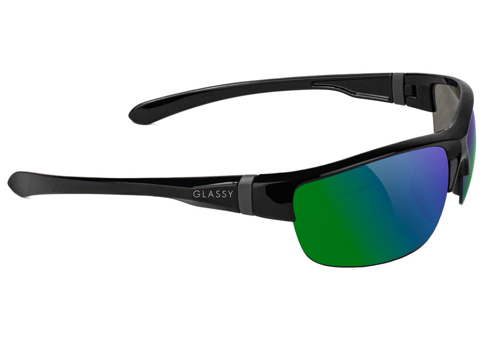 Weber Black Green Mirror Polarized Sunglasses Side