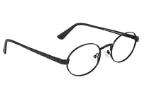 Zion Black Metal Oval Prescription Glasses