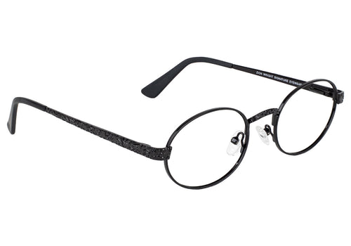 Zion Black Metal Oval Prescription Glasses